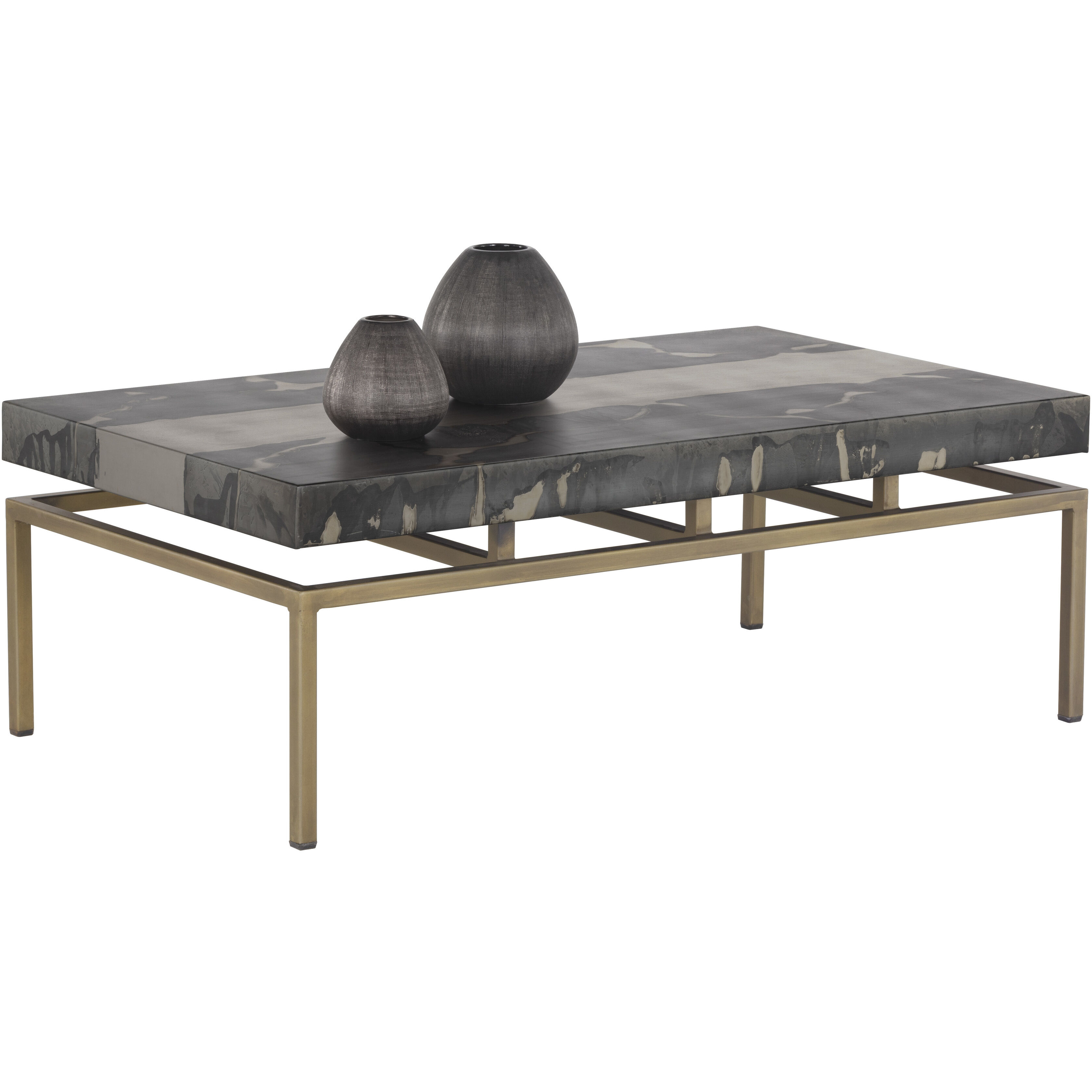Toreno 48 X 28 inch Antique Brass Coffee Table
